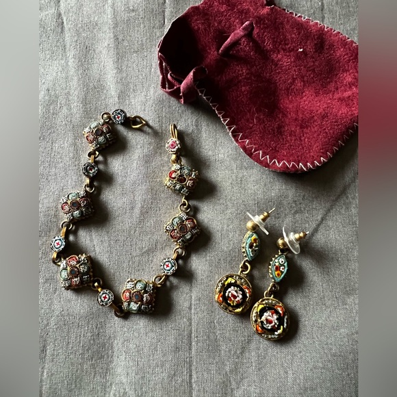 Vintage Italian (Florentine) micro mosaic Bracelet & Earrings set. - Picture 3 of 4